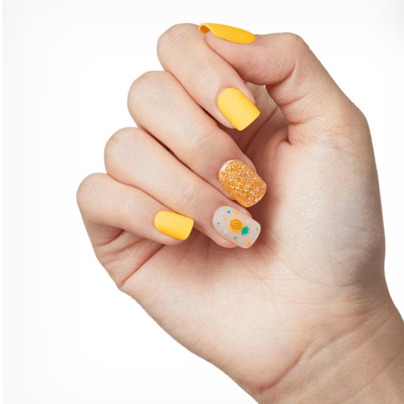 imPRESS Press-On Nails ~ Sun Daze NEW In Box Pineapple Summer Vacation - Picture 2 of 11